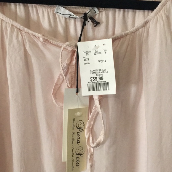 Silk Light Pink Bohemian Top - Picture 7 of 12